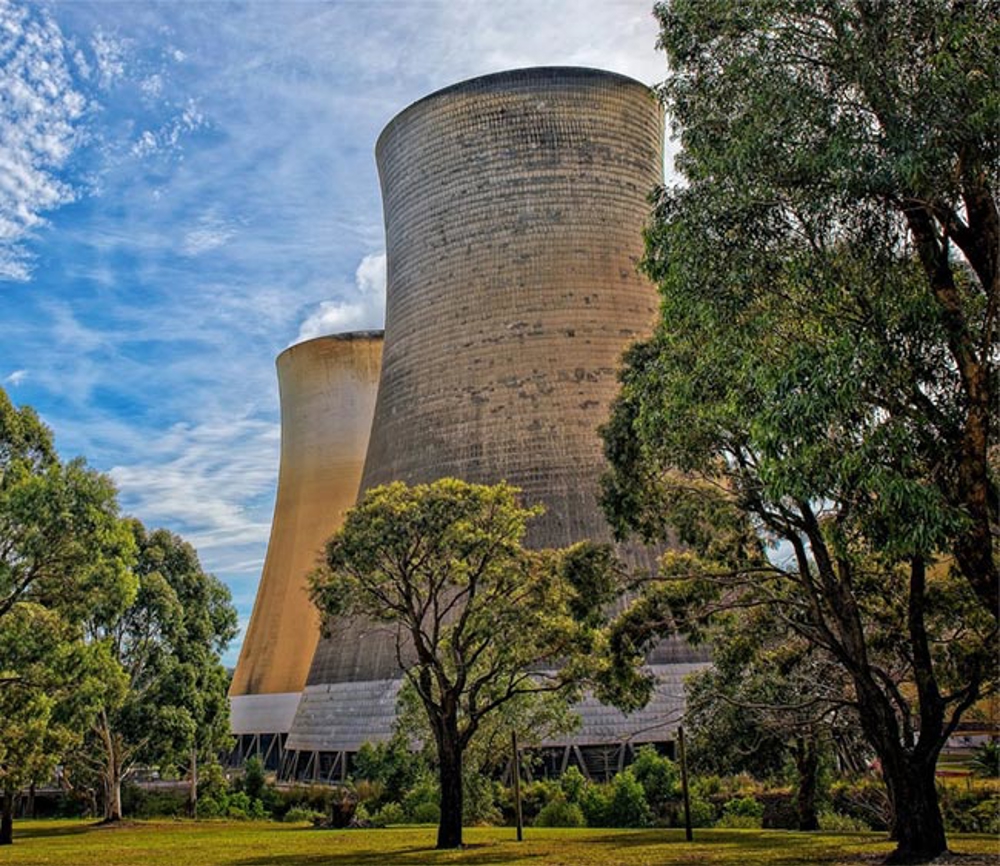 Power station cooling towers