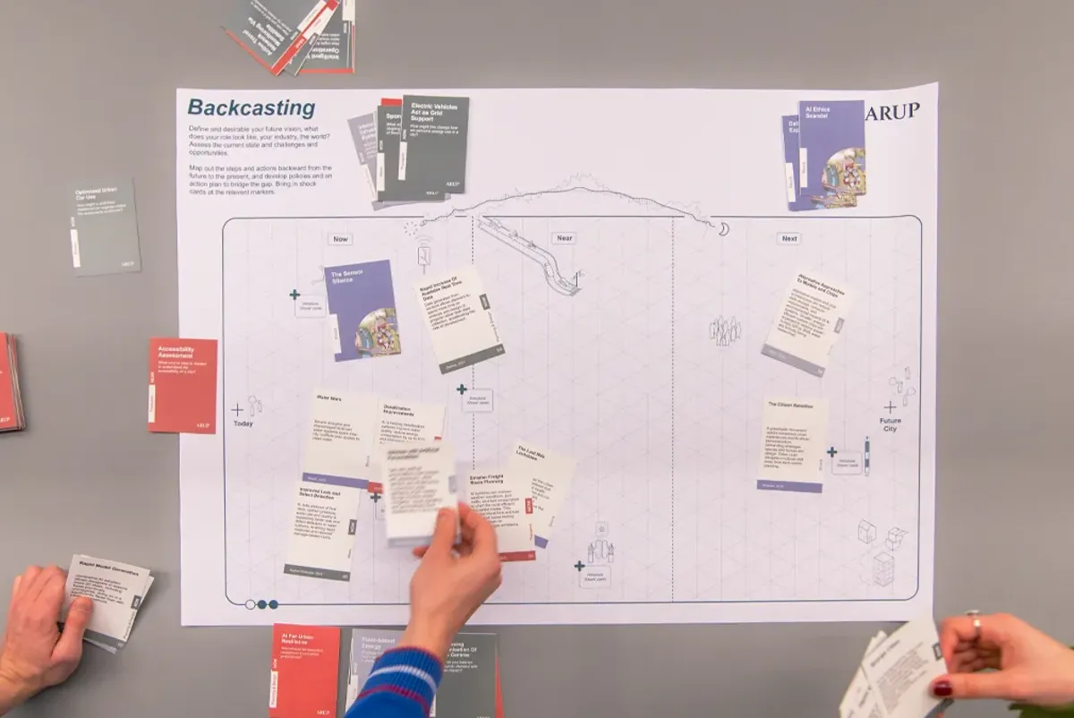 A group of people writing on a white board.