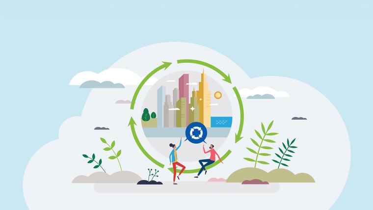 Circularity in the life cycle assessment of buildings graphic