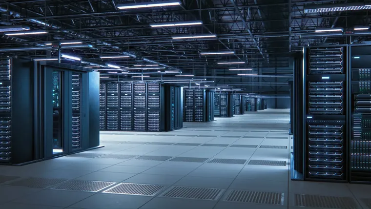 A room with many computer servers.