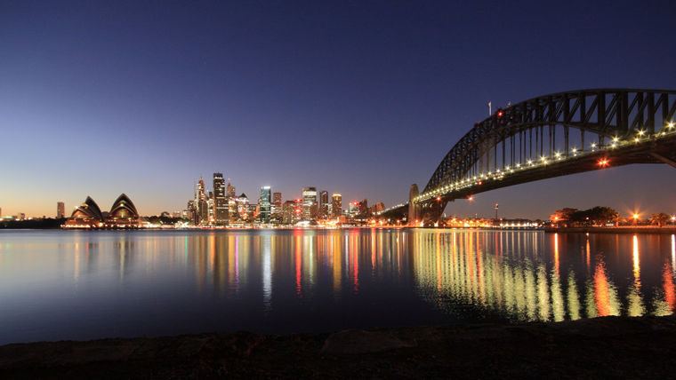 Sydney Harbour Bridge at dusk