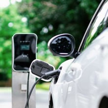 Electric vehicle (EV) being charged