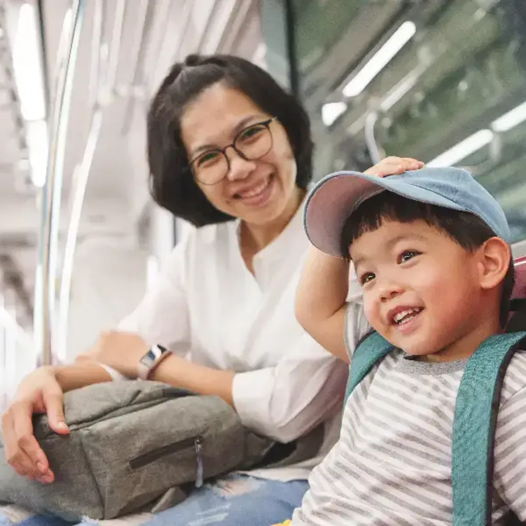 Passengers on a high speed train