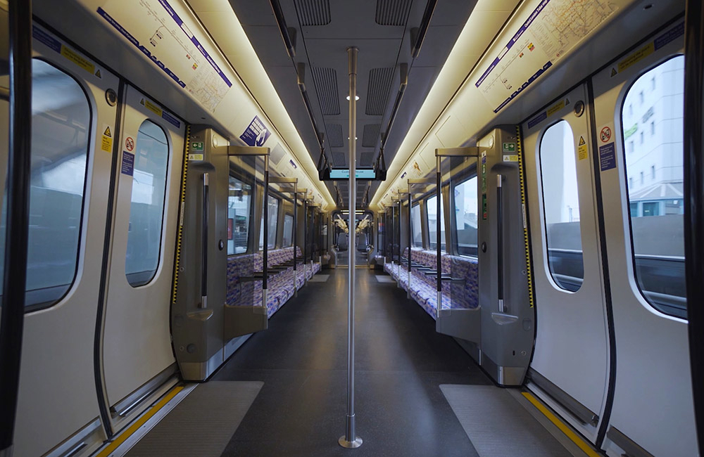 Inside a Crossrail train in London