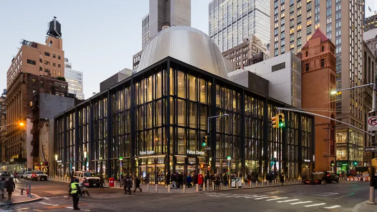 Exterior of Fulton Center in Manhattan