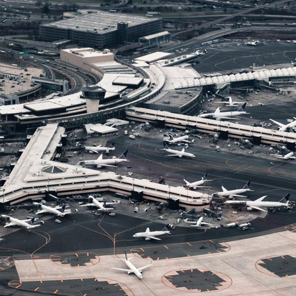 Aerial view of Newark Liberty International