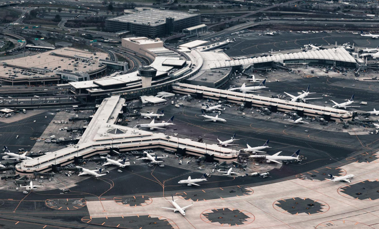 Aerial view of Newark Liberty International