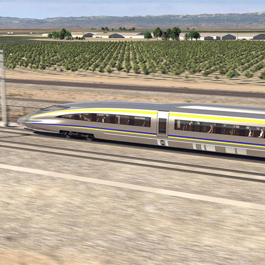 Artist's impression of high speed train in California