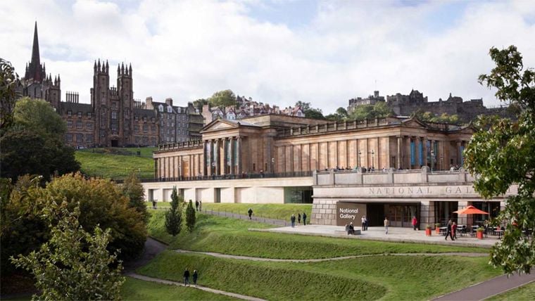 An outside view of the Scottish National Gallery