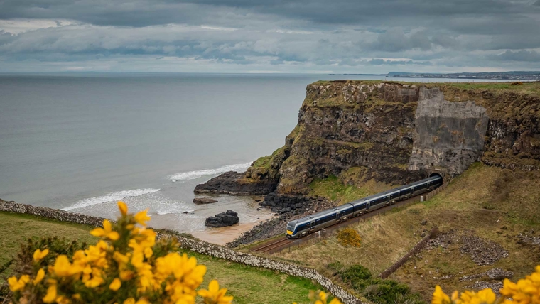 Train travelling through Ireland