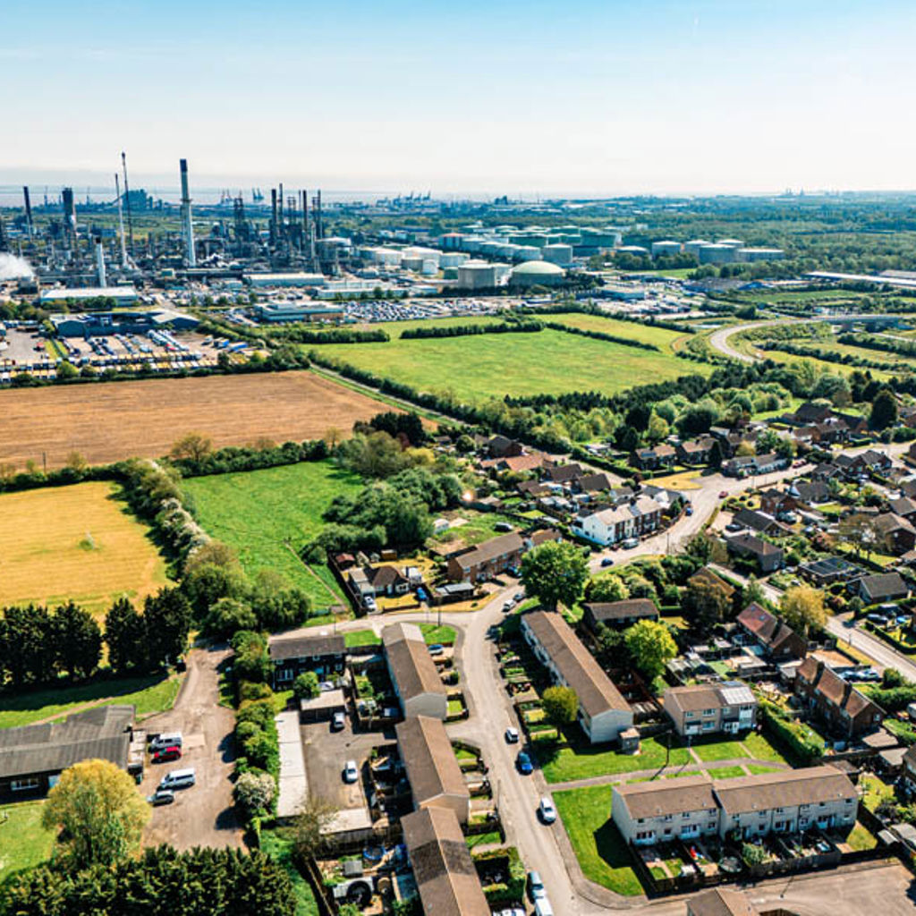 A city with a river running through it.