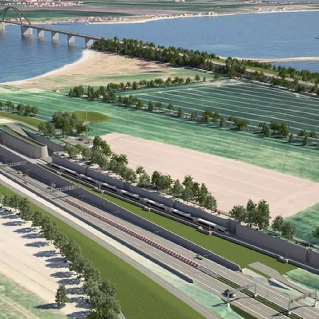 A large green field.