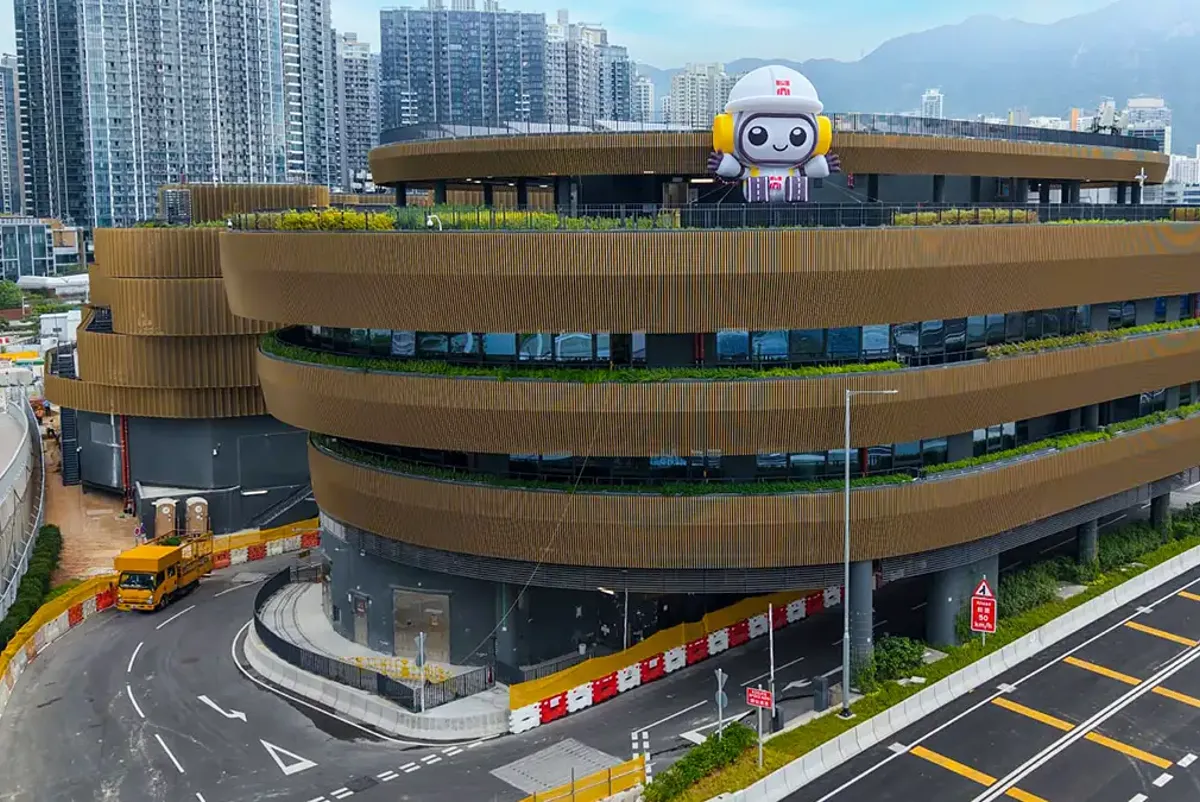 A construction site with a crane.