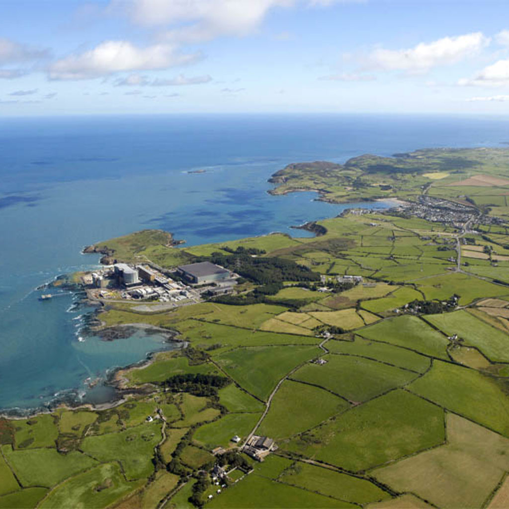 A high angle view of a coastal area.