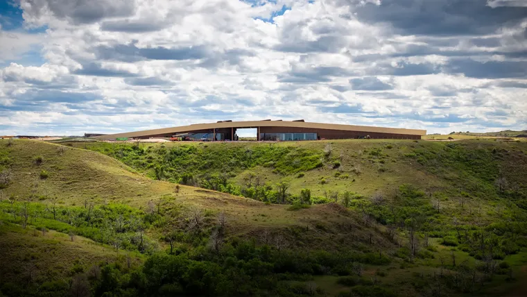 A building on a hill.