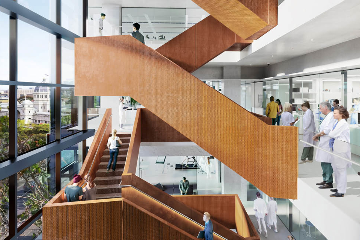 Staircase inside Aikenhead Centre for Medical Discovery