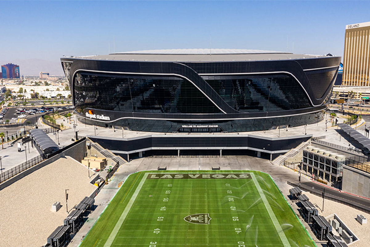 View of Allegiant Stadium's facade