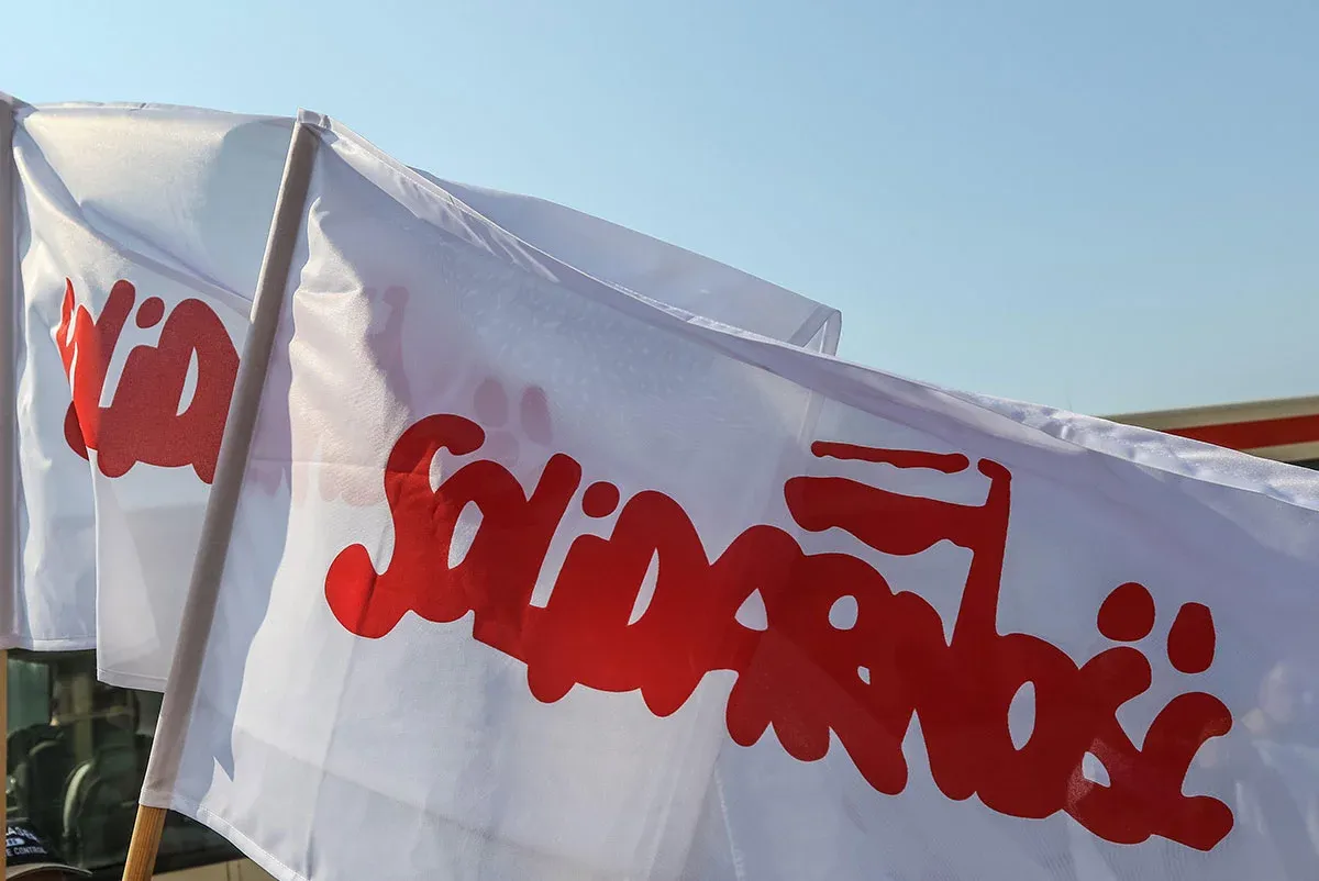 Solidarity flag flying