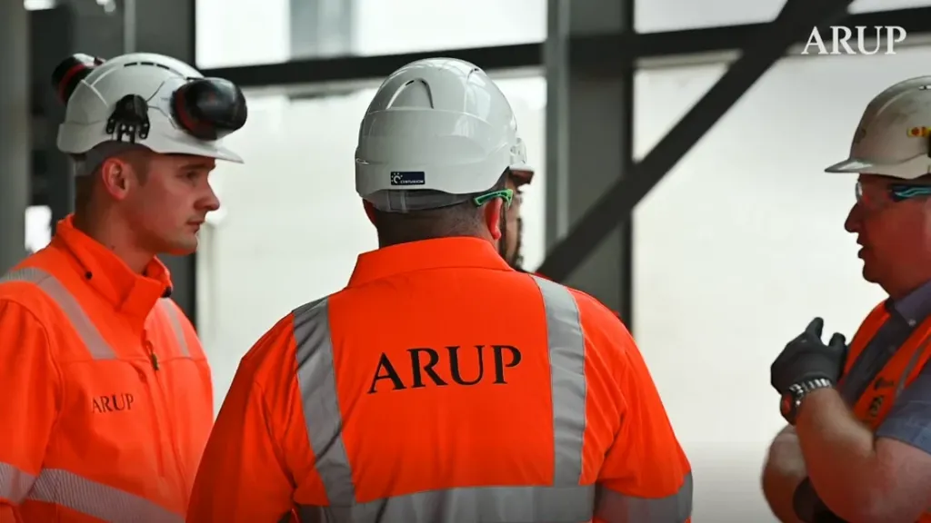 Arup workers in hard hats