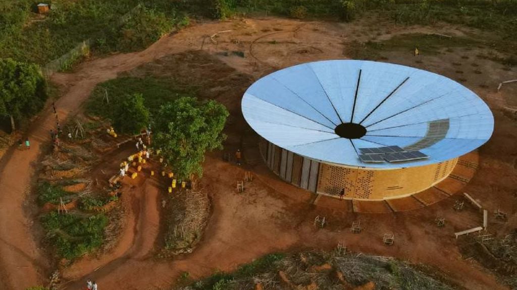 Aerial view of Bidi Bidi Arts Centre in Northern Uganda