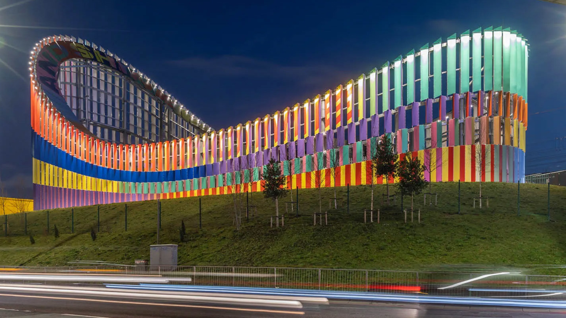 Brent Cross substation at night