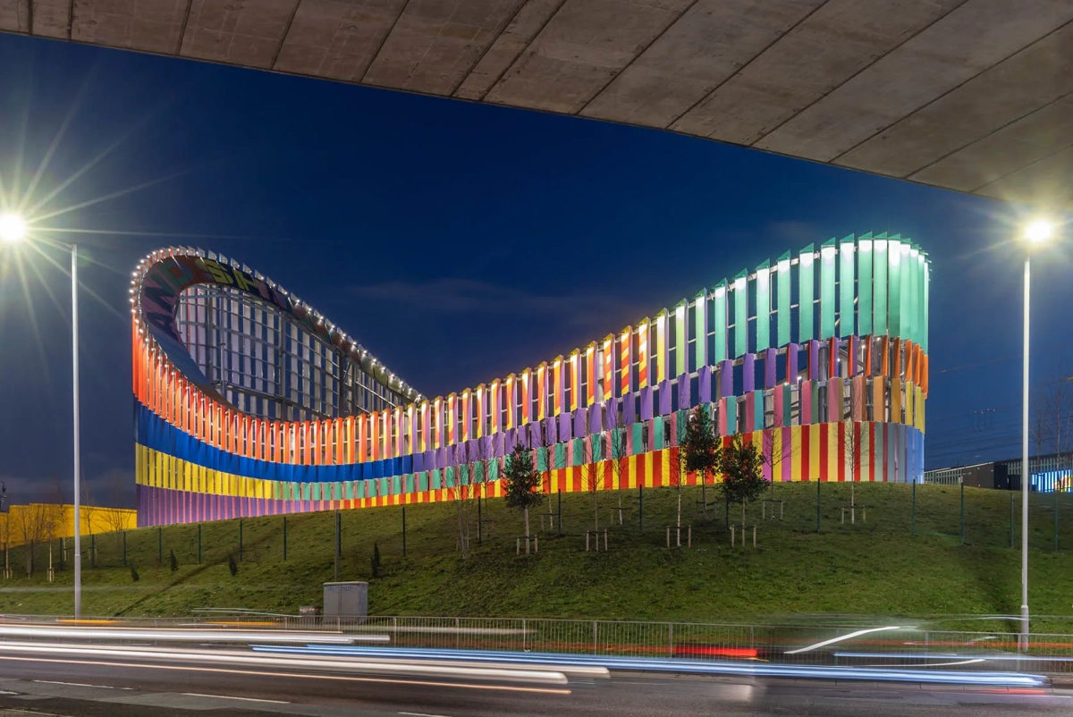 Image of Brent Cross Town substation at night. Credit: John Sturrock