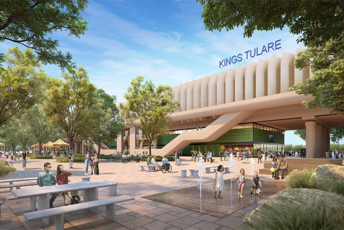 Render of Kings Tulare station as part of California High Speed Rail