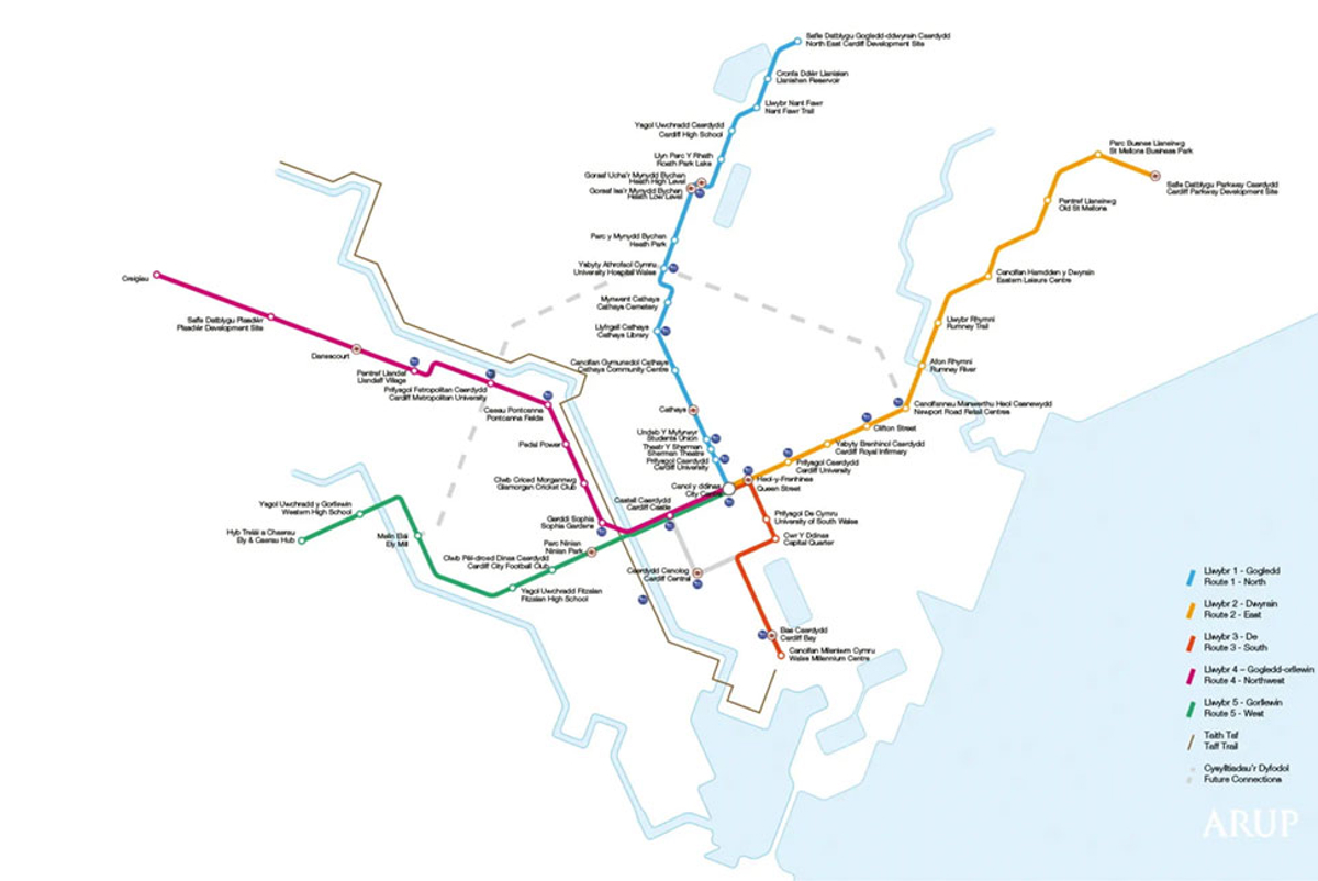 Map of the proposed cycle routes