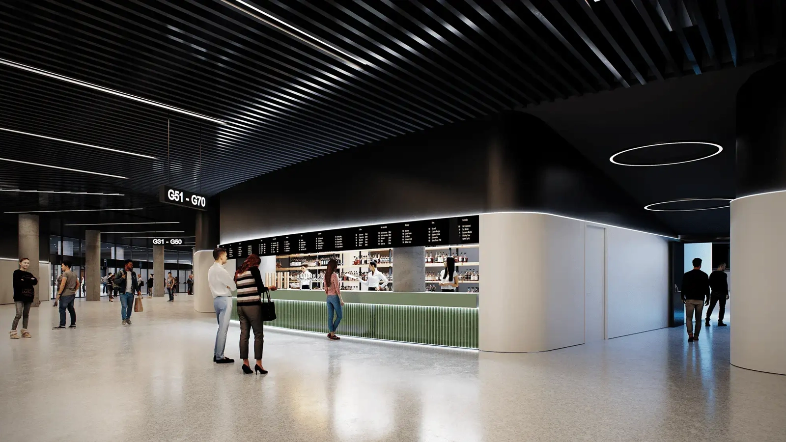 Render of the concourse area of the arena