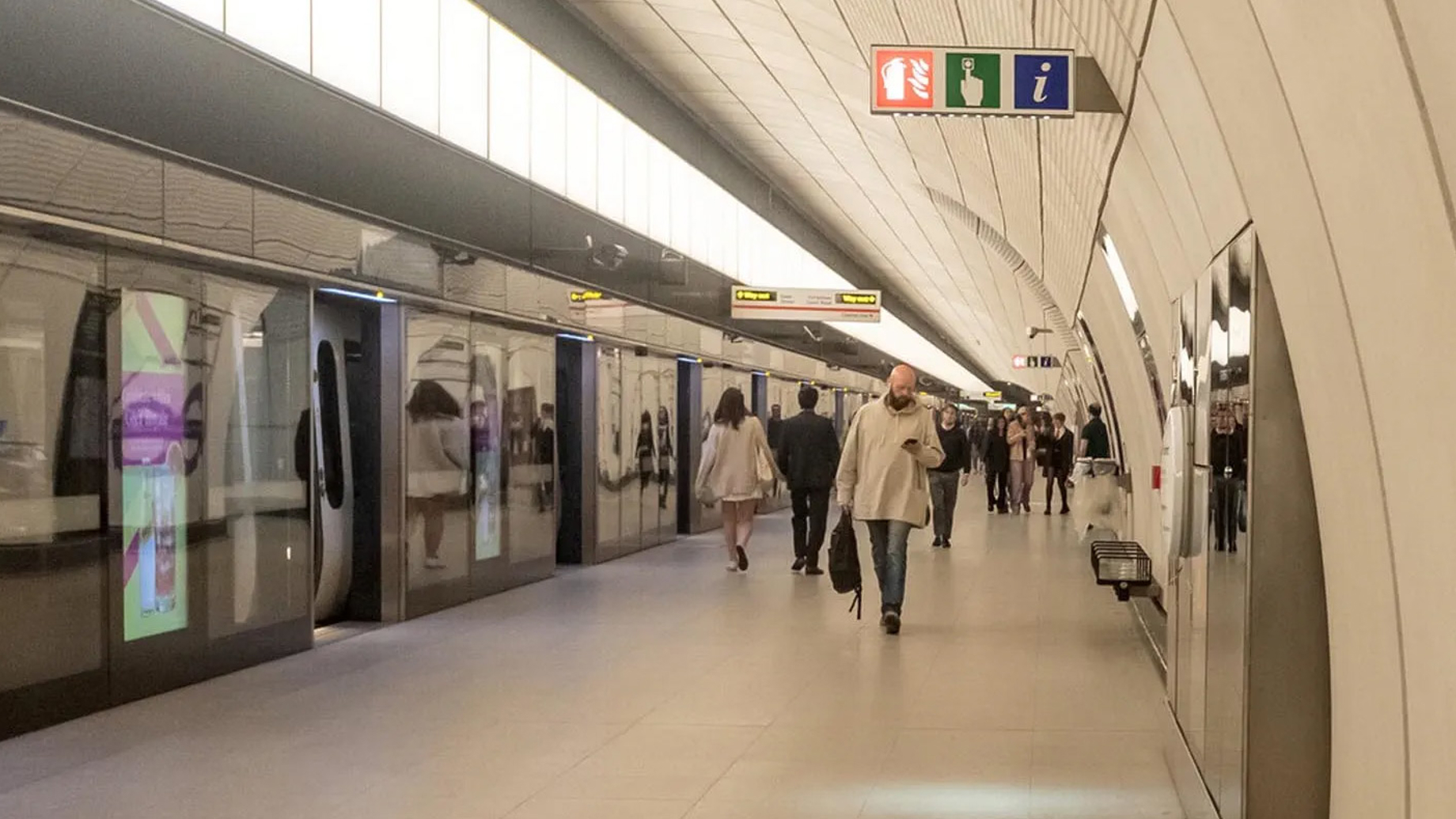 Passengers on a station platform