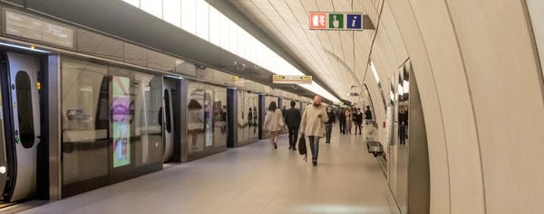 Passengers on a station platform