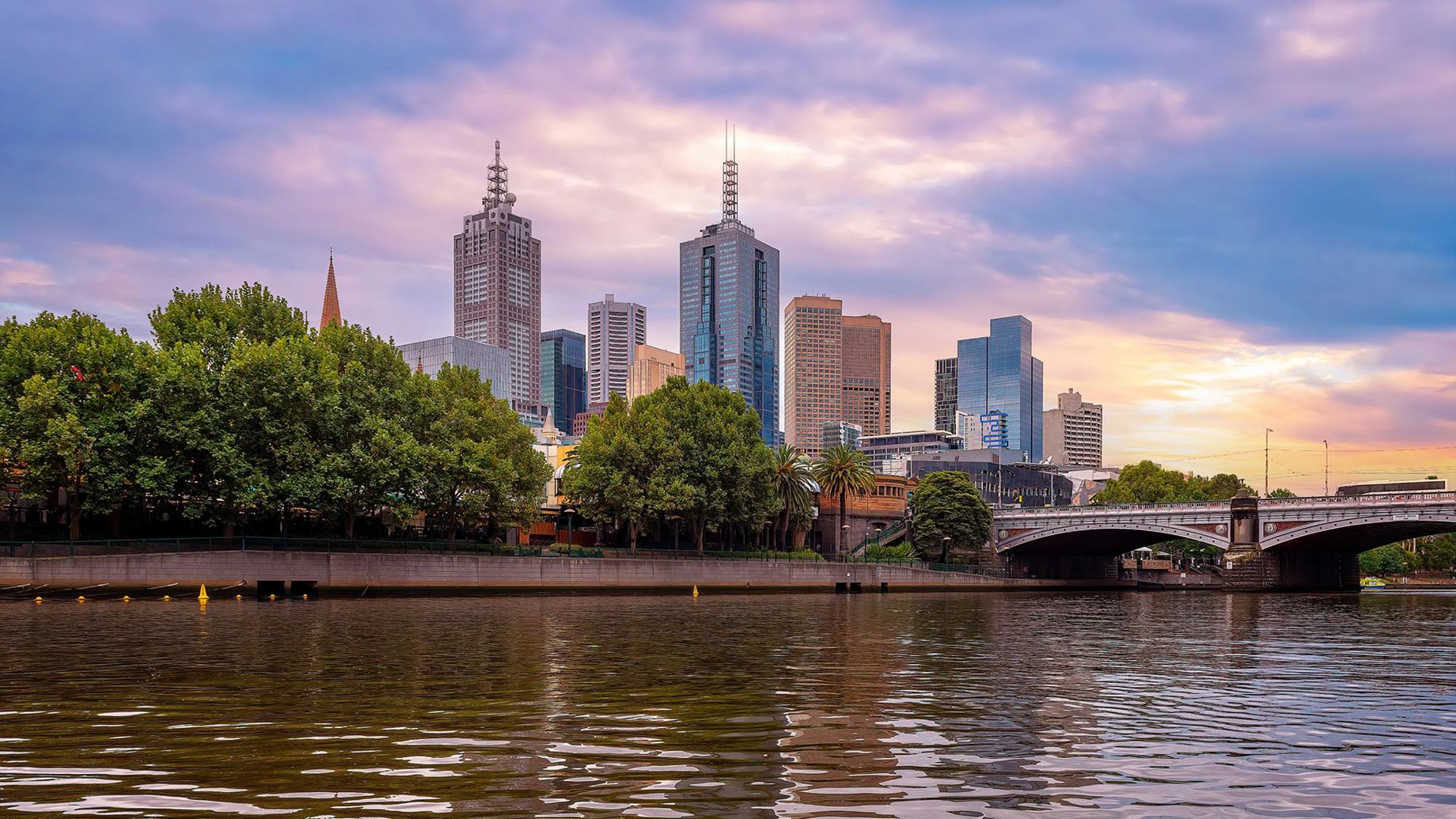 River running through a city in Australia