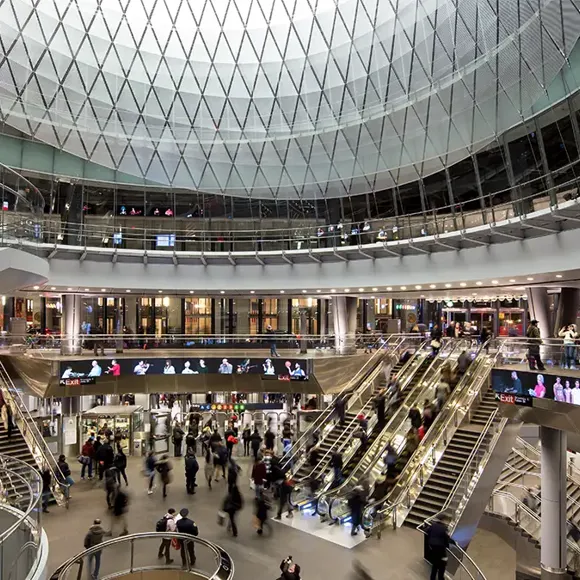 Interior of Fulton Center in Manhattan