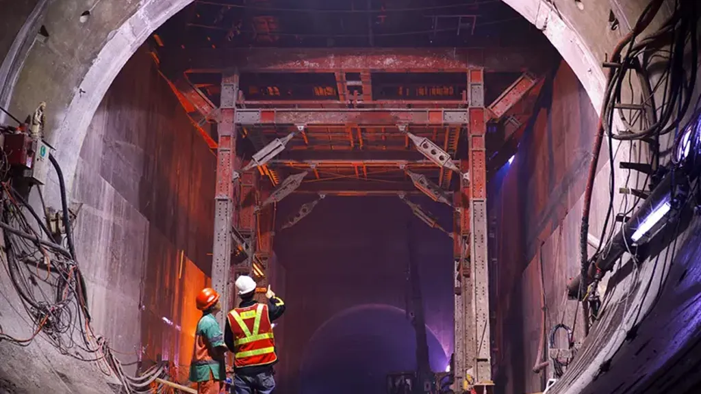 Engineer in one of the tunnels