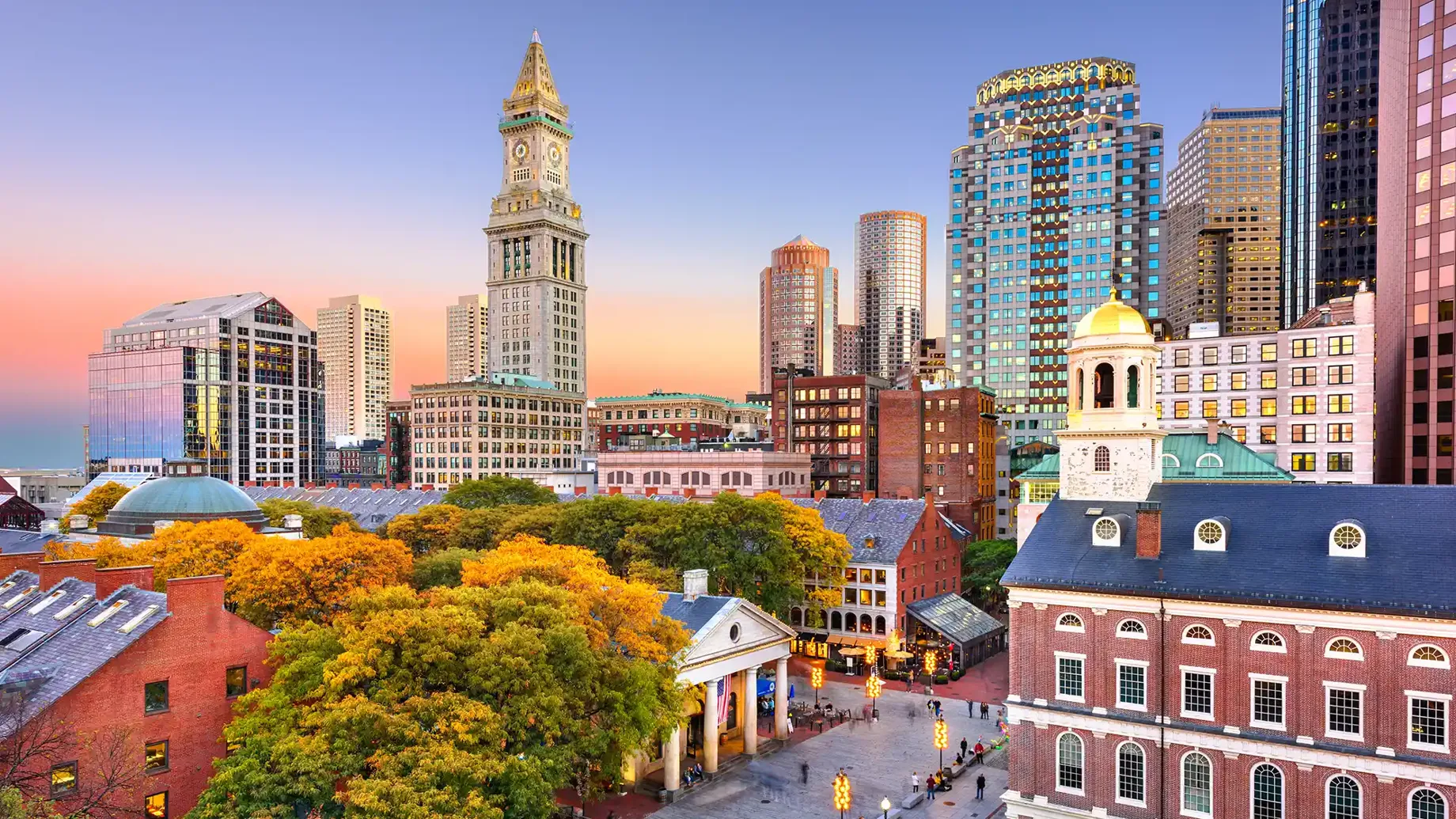 A city with many buildings.