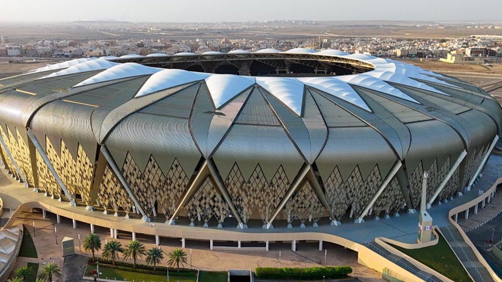 A large building with a dome roof.