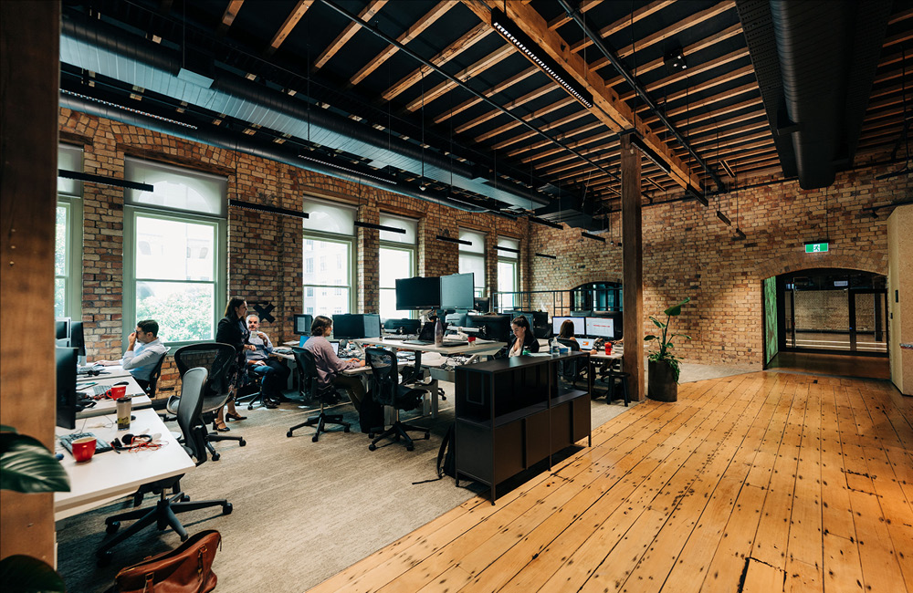 A view of the work spaces in Arup's Auckland office