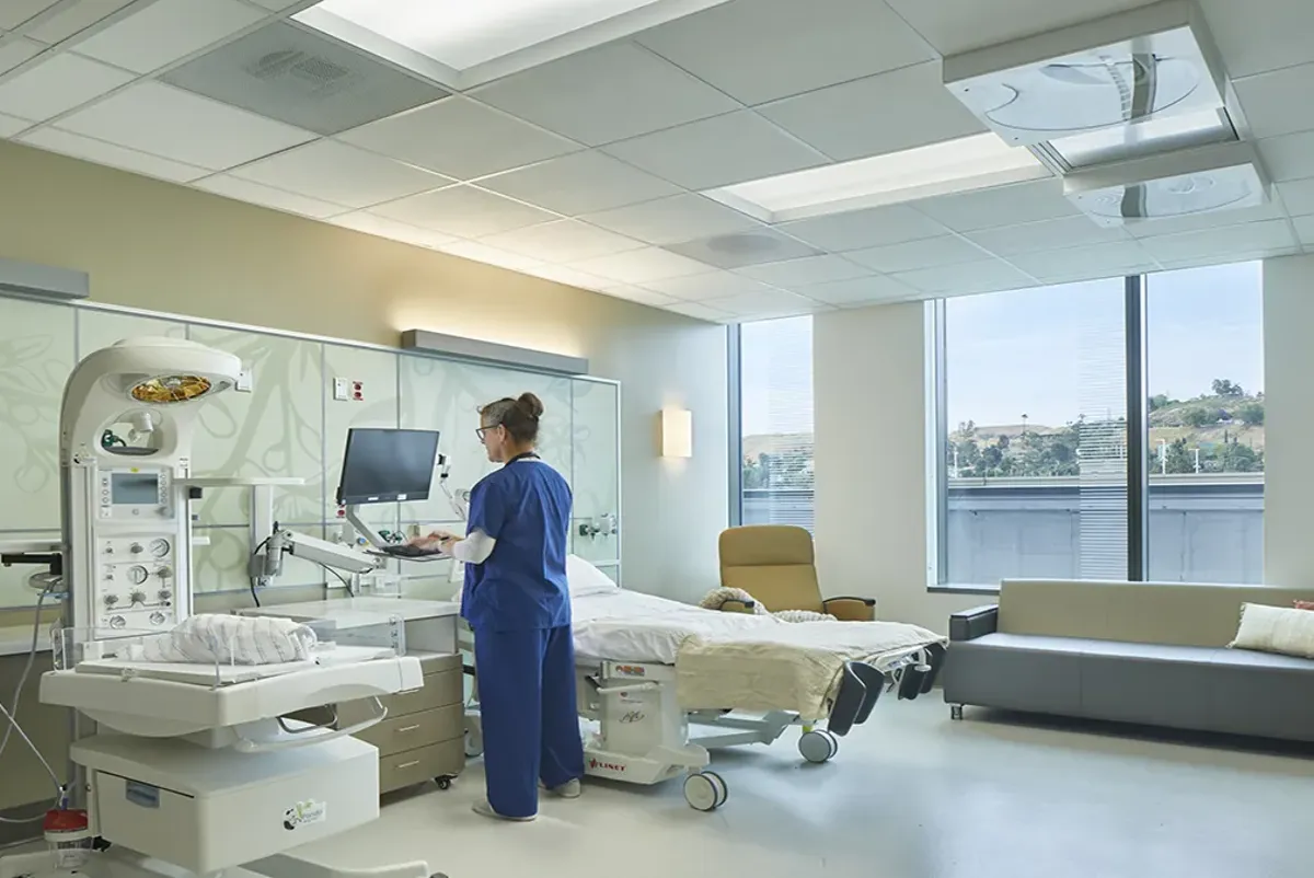 A person in a hospital room.