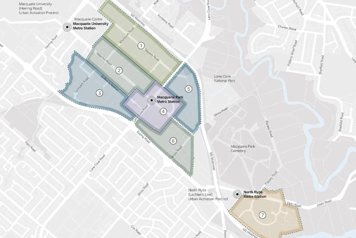 Map of seven neighbourhoods