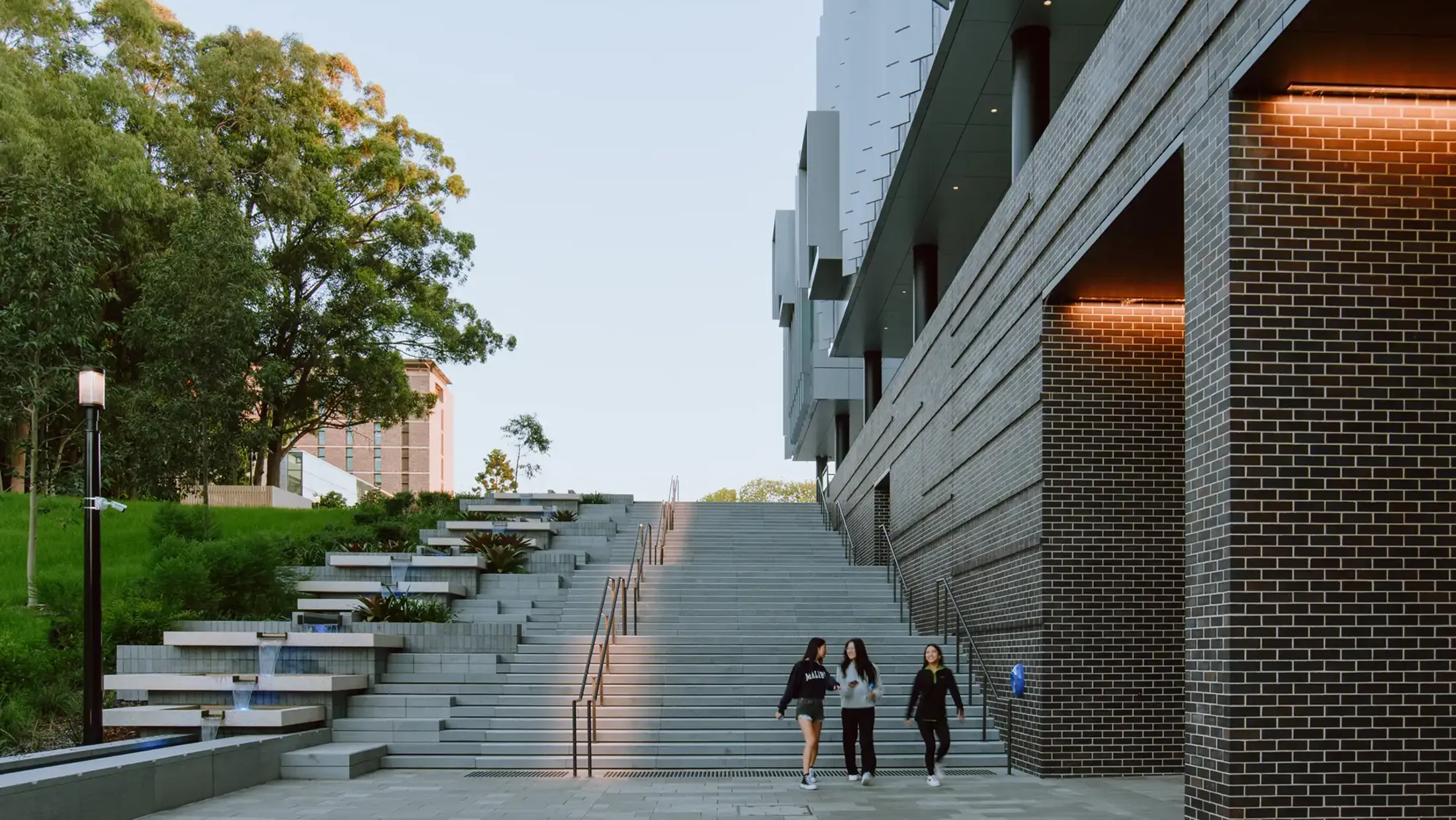 Steps running alongside the building