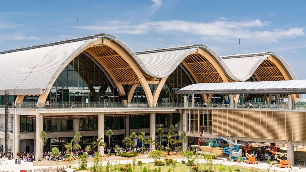 The terminal's iconic roof