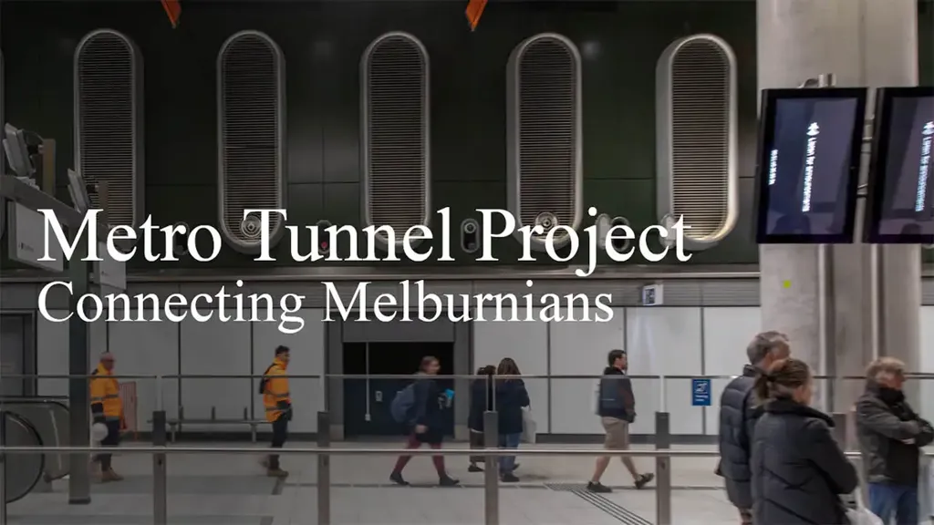 People walking through metro station