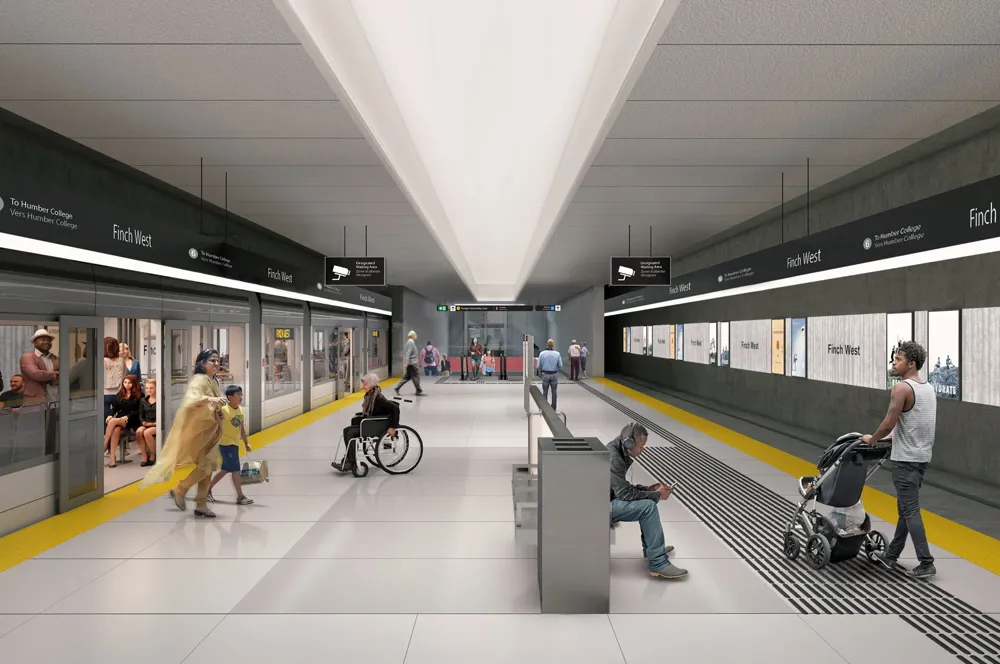 CGI of Metrolinx Finch West Light Rail Transit. Credit: Mosaic Transit Group