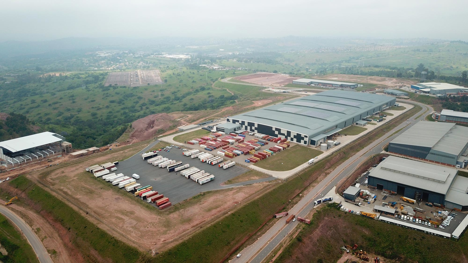 Aerial view of Mr Price Distribution Centre