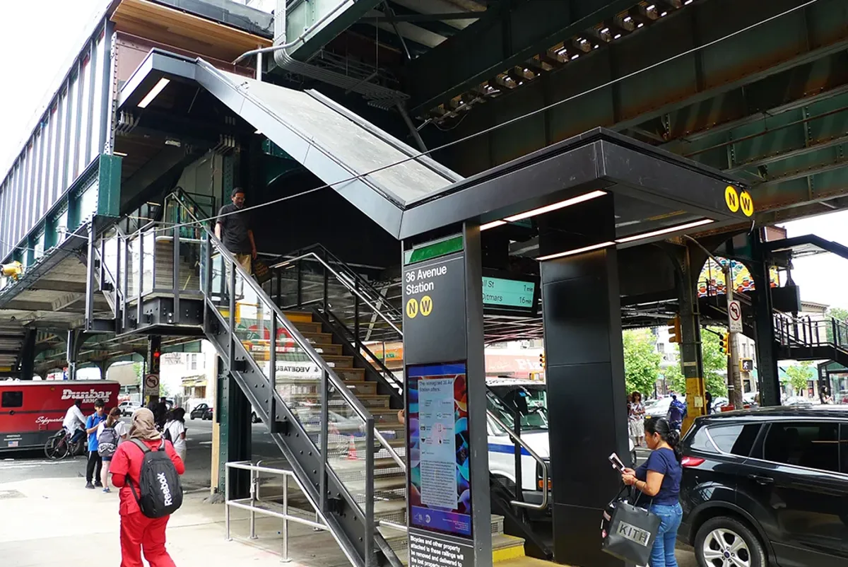 Exterior of 36th Avenue Station in New York City