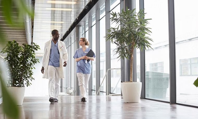 Healthcare workers in hospital