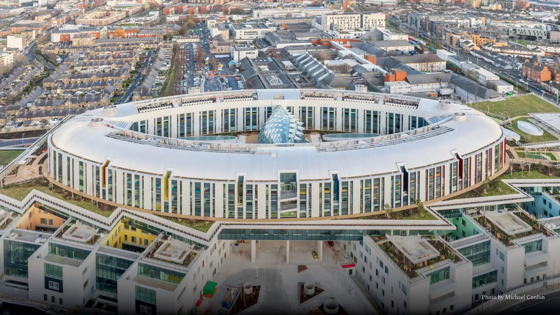 Aerial view of the new children's hospital in Dublin.