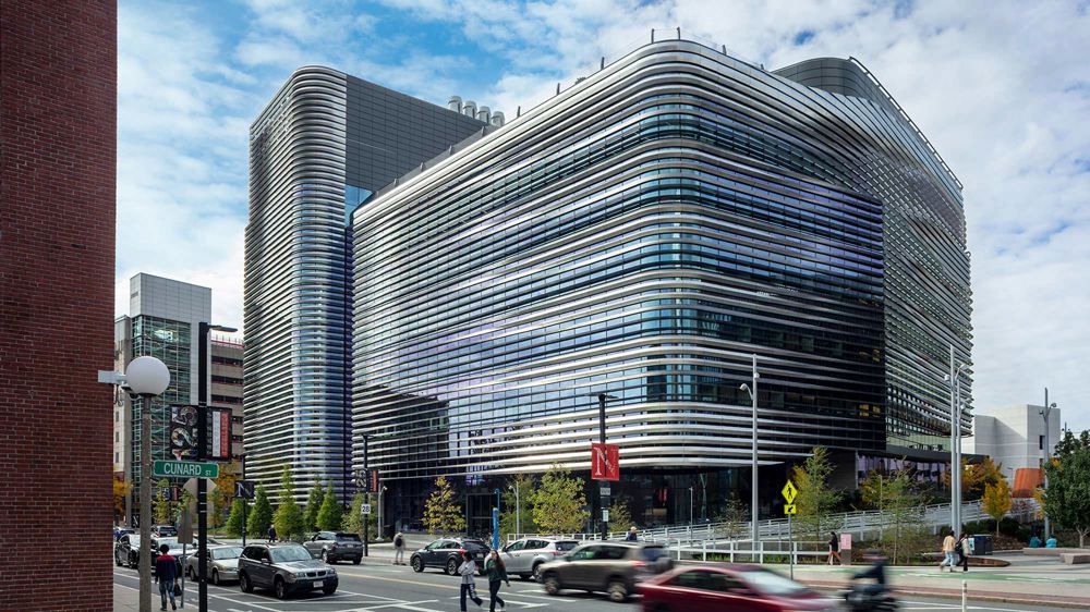 The exterior of a science and research facility
