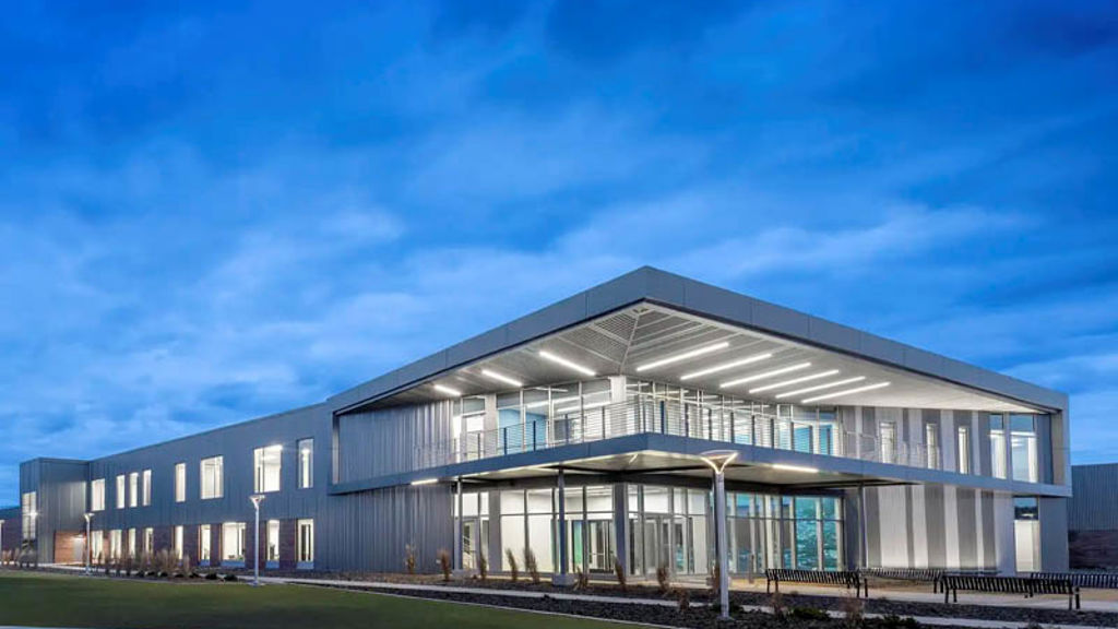 Pacific Northwest National Laboratory Grid Storage Launchpad exterior at night
