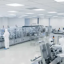 Inside a pharmaceutical production facility